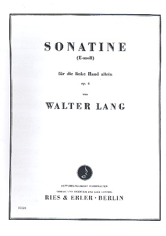 Sonatine e-Moll op.4 für Klavier  linke Hand allein  