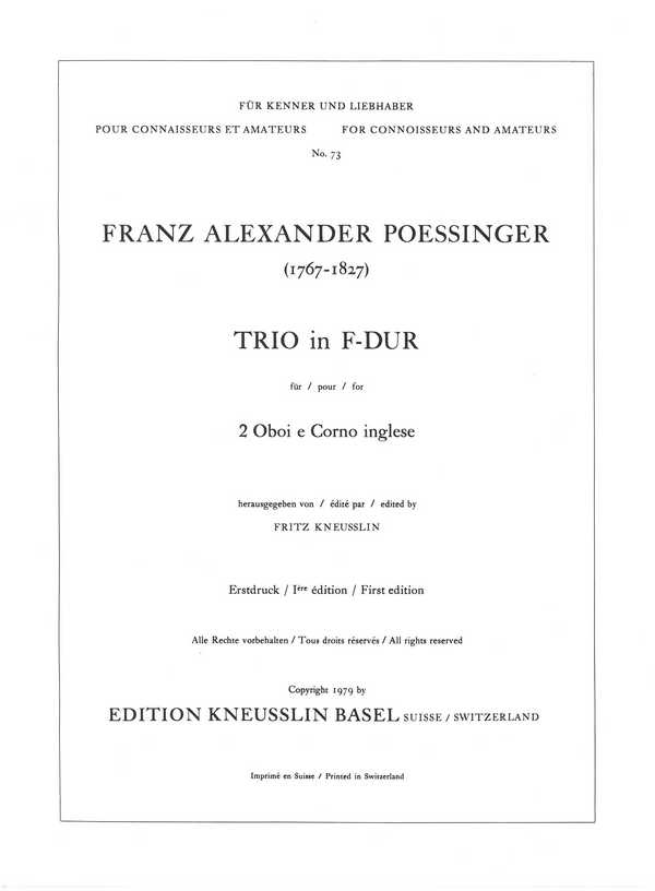 Trio F-Dur  für 2 Oboen und Englischhorn  Stimmen