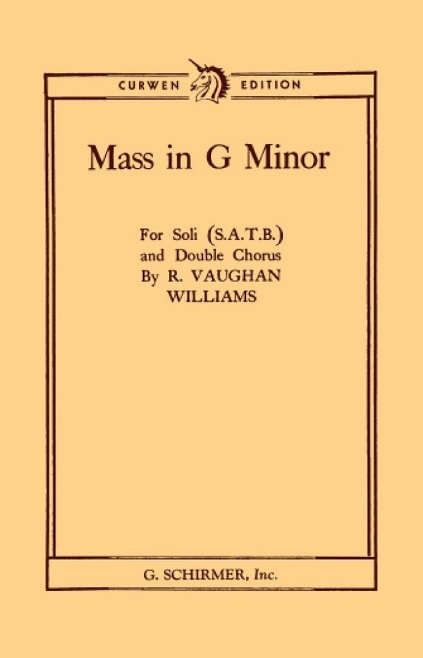 Mass g minor&nbsp;&nbsp;for satb soli and double chorus, organ ad lib.&nbsp;&nbsp;score (la)