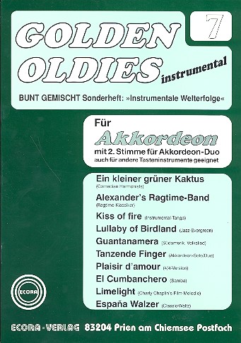 Golden Oldies Band 7   für Akkordeon Solo, Duo oder andere Tasteninstrumente  