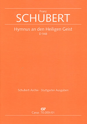 Hymnus an den heiligen Geist D948&nbsp;&nbsp;für Soli (TTBB), Männerchor und Orchester&nbsp;&nbsp;Partitur