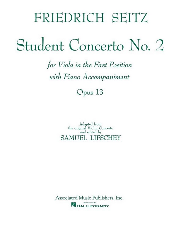 Student concerto no.2 op.13 for  viola (1st position) with piano  accompaniment