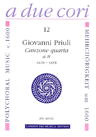 Canzone quarta a 8 für  4 Instrumente in 2 Chören  Partitur und Stimmen