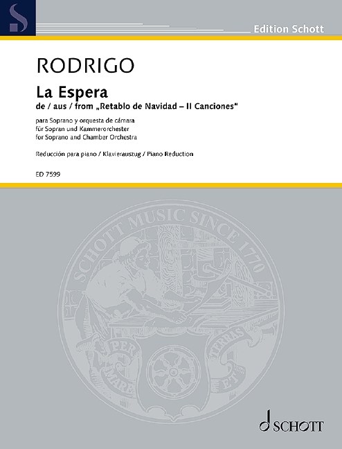 La Espera&nbsp;&nbsp;für Sopran und Kammerorchester&nbsp;&nbsp;Klavierauszug