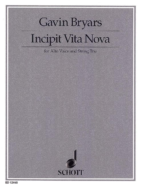 Incipit vita nova  for alto voice and string trio  4 parts