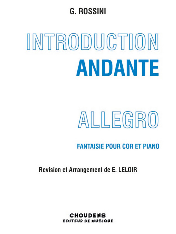 Introduction, Andante et Allegro  Fantaisie pour cor en fa et piano  