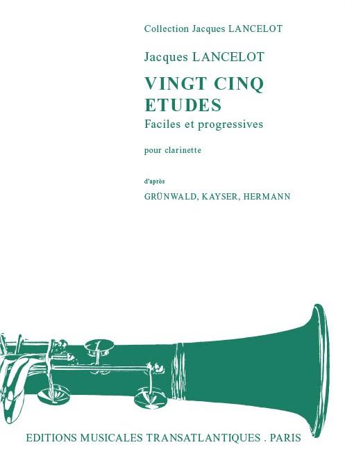 25 études faciles et progressives  d'après Grünwald, Kayser et Hermann  pour clarinette