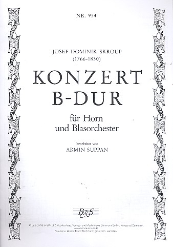 Konzert B-Dur für Horn und  Blasorchester Direktion in C  