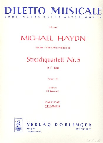 Streichquartett F-Dur Nr.5 Perger119  für 2 Violinen, Viola und Violoncello  Stimmen