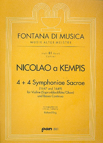 4 et 4 symphoniae sacrae  für Violine (Sopranblockflöte / Oboe)  und Bc