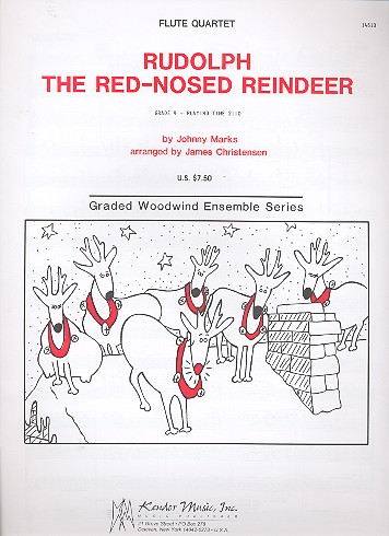 Rudolph the red-nosed Reindeer  for flute quartet  score and parts