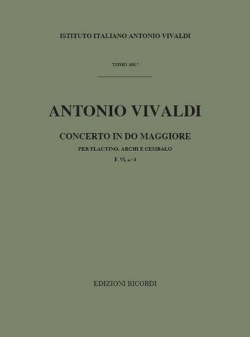 Concerto do maggiore FVI:4&nbsp;&nbsp;per flautino, archi e cembalo&nbsp;&nbsp;partitura