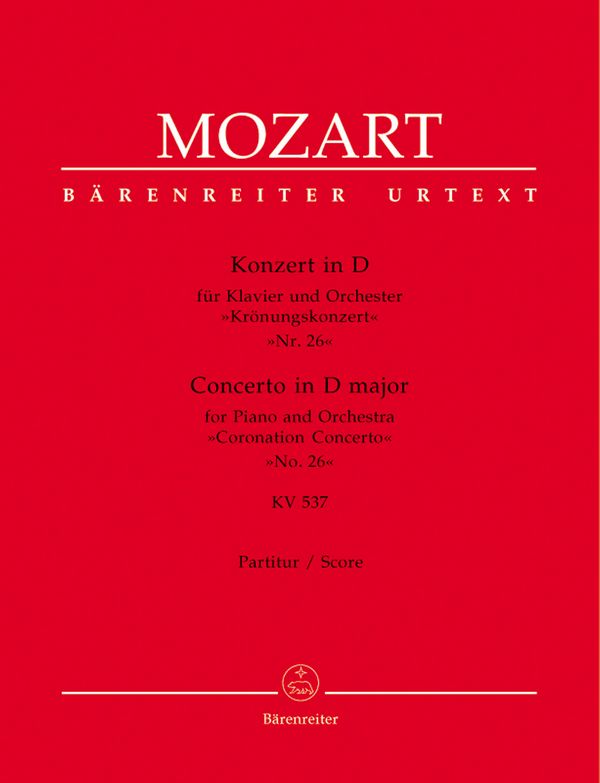 Konzert D-Dur KV537&nbsp;&nbsp;für Klavier und Orchester&nbsp;&nbsp;Partitur