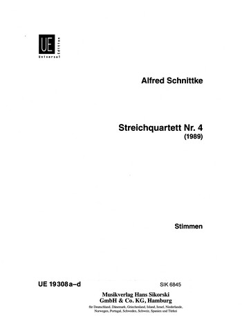 Streichquartett Nr.4 Stimmen&nbsp;&nbsp;&nbsp;&nbsp;