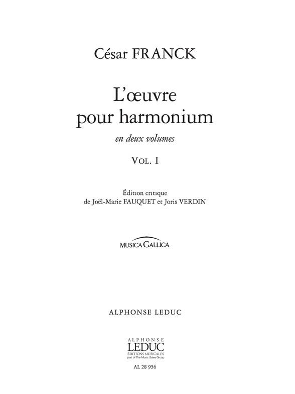 L'oeuvre pour harmonium vol.1    