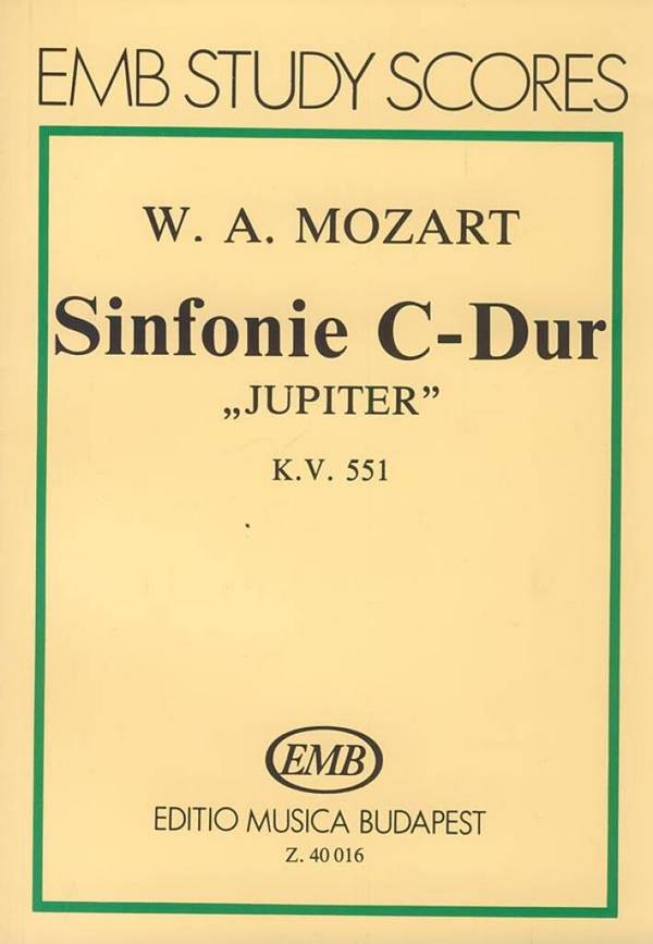 SINFONIE C-DUR KV551 (JUPITER)&nbsp;&nbsp;STUDIENPARTITUR&nbsp;&nbsp;GABOR, DARVAS, ED.