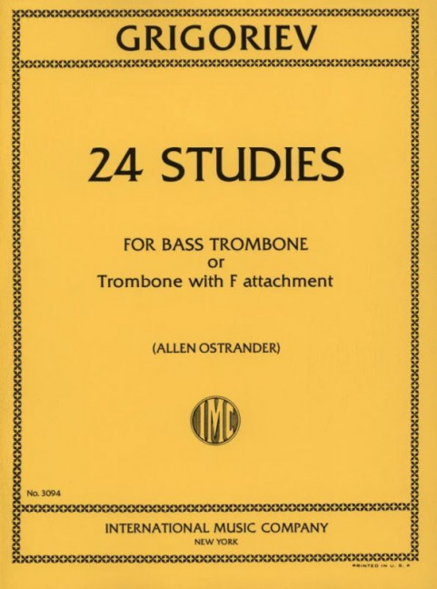 24 Studies  for bass trombone or trombone with F attachment  