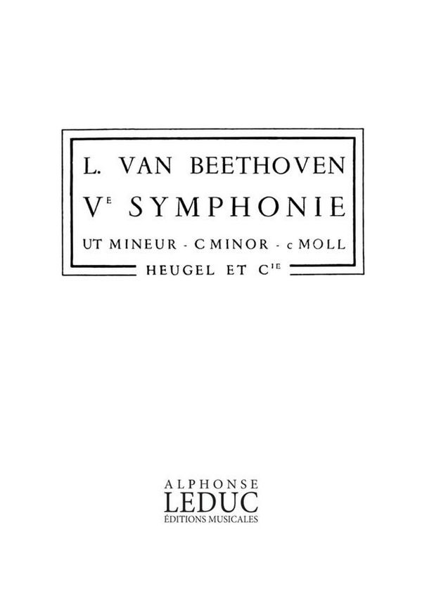 Symphonie ut mineur no.5 op.67&nbsp;&nbsp;partition de poche&nbsp;&nbsp;