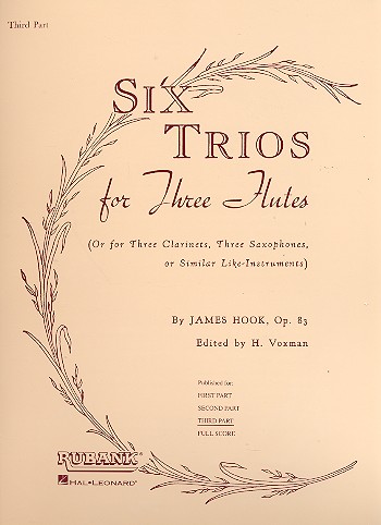 6 Trios op.83 for 3 flutes (or  clarinets, saxophones)  part 3