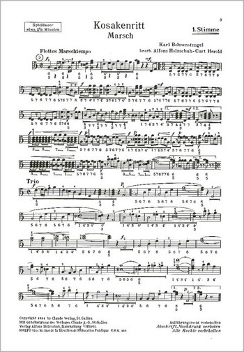 KOSAKENRITT MARSCH FUER DIAT.&nbsp;&nbsp;HANDHARMONIKA (1.+2.STIMME)&nbsp;&nbsp;