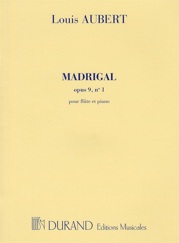 Madrigal op.9,1 pour flute et piano    