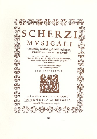 Scherzi Musicali for high voice and&nbsp;&nbsp;bc&nbsp;&nbsp;