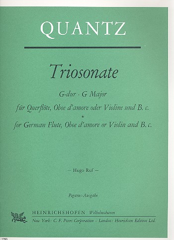 Triosonate G-Dur   für Flöte, Oboe d'amore (Violine) und Bc  4 Stimmen