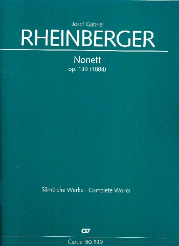 Nonett op.139 für Flöte, Oboe,&nbsp;&nbsp;Klarinette, Fagott, Horn, Violine, Viola&nbsp;&nbsp;Violoncello und Bass,     Partitur