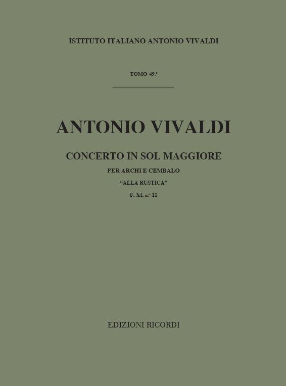 Concerto sol maggiore F.XI:11&nbsp;&nbsp;per archi e cembalo&nbsp;&nbsp;partitura