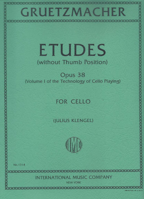 Etudes without thumb position op.38 - technology of cello-playing Vol.  for cello  KLENGEL, ED.