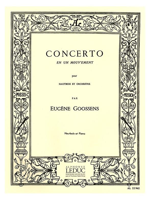 Concerto en un mouvement pour  hautbois et orchestre pour hautbois  et piano