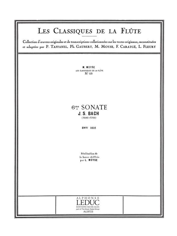 SONATE MI MAJEUR NO.6 BWV1035&nbsp;&nbsp;POUR FLUTE ET PIANO             AK&nbsp;&nbsp;MOYSE, M., ARR.