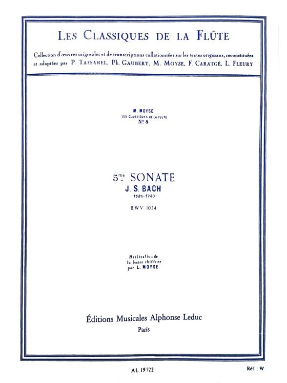 Sonate mi mineur no.5 BWV1034&nbsp;&nbsp;pour flute et piano&nbsp;&nbsp;