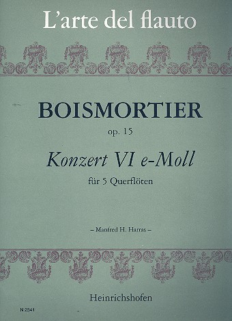 Konzert e-Moll op.15 Nr.6 für  5 Querflöten  Partitur und Stimmen