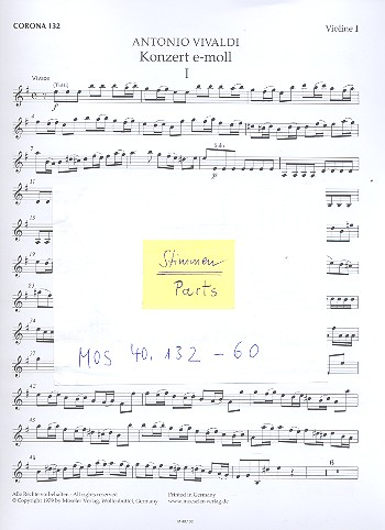 Konzert e-Moll&nbsp;&nbsp;für Violine und Streichorchester&nbsp;&nbsp;Streicherset (3-3-2-3)