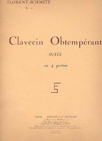 Clavecin obtemperant op.107&nbsp;&nbsp;Suite en 4 parties pour piano&nbsp;&nbsp;