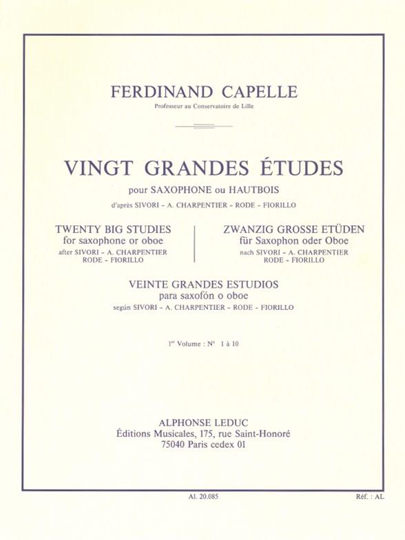 20 grandes études vol.1 (nos.1-10)&nbsp;&nbsp;pour saxophone ou hautbois&nbsp;&nbsp;