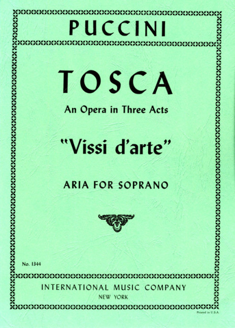 Vissi d'Arte - Aria from 'Tosca'&nbsp;&nbsp;for soprano&nbsp;&nbsp;