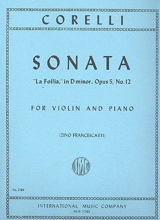 Sonata la follia d minor op.5,12  for violin and piano  