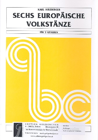 6 europäische Volkstänze&nbsp;&nbsp;für 3 Gitarren&nbsp;&nbsp;Spielpartitur