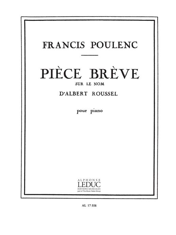 Piece breve sur le nom d'Albert&nbsp;&nbsp;Roussel pour piano&nbsp;&nbsp;