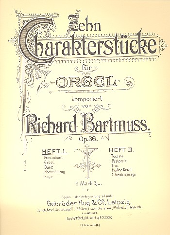 10 Charakterstücke op.36 Band 1 (Nr.1-5)&nbsp;&nbsp;für Orgel&nbsp;&nbsp;