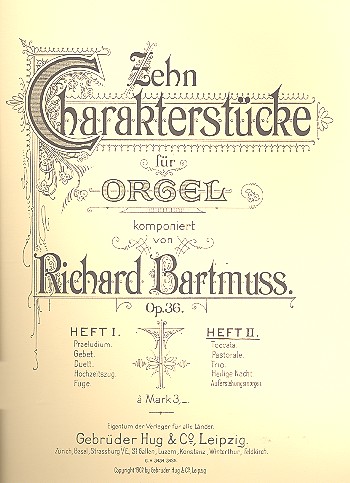 10 Charakterstücke op.36 Band 2 (Nr.6-10)&nbsp;&nbsp;für Orgel&nbsp;&nbsp;