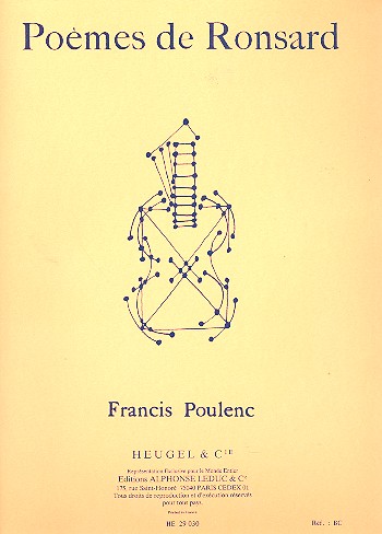 Poèmes de Ronsard pour voix&nbsp;&nbsp;moyenne et piano&nbsp;&nbsp;