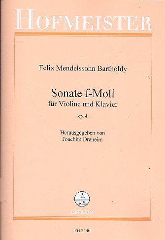 Sonate f-Moll op.4&nbsp;&nbsp;für Violine und Klavier&nbsp;&nbsp;