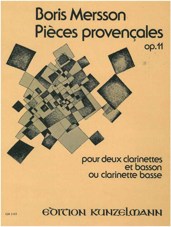 Pieces provencales op.11  Pour 2 clarinettes et basson (ou clarinette basse)  partition et parties