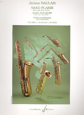 Saxo plaisir vol.3 18 études&nbsp;&nbsp;pour saxophone seul (difficile)&nbsp;&nbsp;