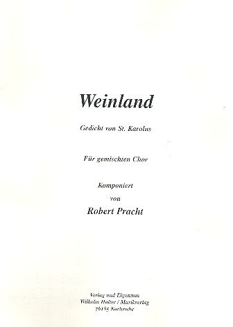 Weinland für gem Chor und Blasorchester  Chorpartitur  
