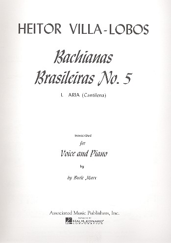 Aria for soprano and piano  (en/sp)  Bachianas brasileiras no.5  Marx, Burle, arr.