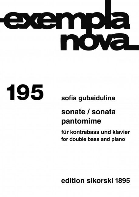 Sonate pantomime für Kontrabass  und Klavier  Exempla nova 195